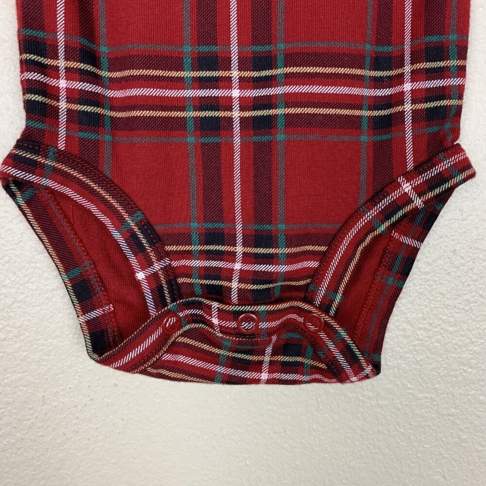 Carter’s Long Sleeve Bodysuit Red Plaid Tartan Holiday Christmas Baby 12 Months - Picture 6 of 10